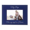 CustomGiftsNow My Pops Now My Angel in Heaven Laser Engraved Faux Leather Blue Leatherette Wall Hanging/Tabletop Picture Group Family New First Time Seeing Grandchild Baby Photo Frame view 1
