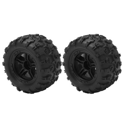Demeras 1/16 RC Car Wheels and Tires, Black Abrasion 1/16 RC Car Tires Replacement Flexible Driving for Rough Roads