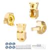 AllinRC Brass Diff Covers Front & Rear, Brass Steering Knuckles with Ball Bearings for Axial SCX24 Deadbolt C10 Wrangler SCX24 Upgrades (Gold) view 1