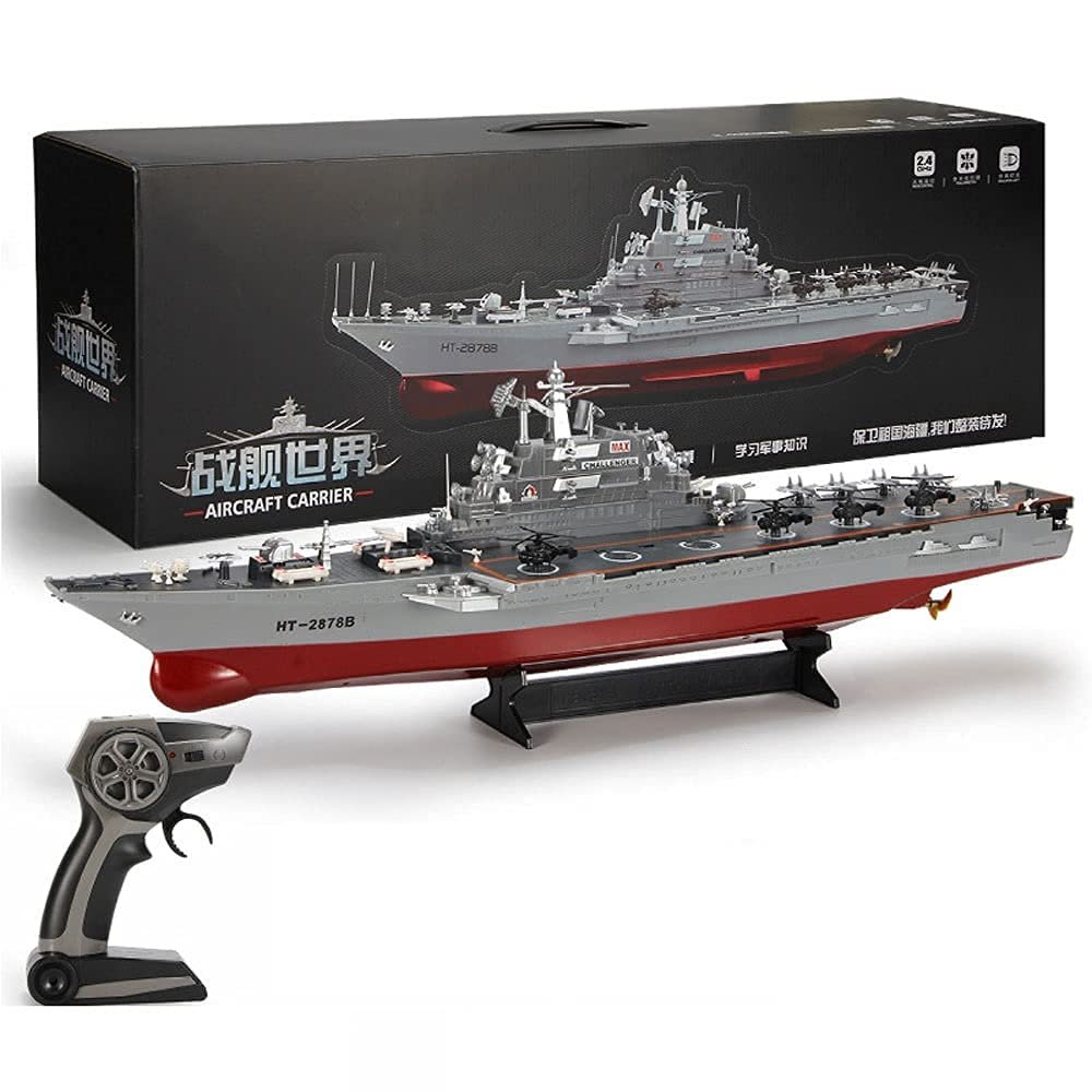 QAQQVQ 1/275 Assault Ship 2.4Ghz RC Battle Ship Marine Warship 1/275 Model Boat with 2 Batteries RC Military Battleship Water Toy Gifts for Children and Adults