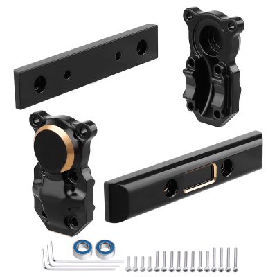 AllinRC SCX24 Brass Boulder Bars Diff Covers Front Rear with 2 Ball Bearings for Axial SCX24 1/24 RC Crawler Car Upgrades Set (Black Gold)