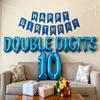 10th Birthday Decorations for Boys Girls, Double Digits 10th Birthday Balloon Happy 10th Birthday Banner Jumbo Number 10 Foil Balloons for 10 Years Old Boys Girls Sons Daughter (10th Blue) view 3