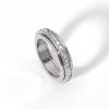 Pingyongchang Anxiety Rings Titanium Steel Spinner Fidget Band Rings for Women Ladies Cubic Zirconia Relieving Anxiety Wedding Promise Lucky Statement Rings-9 view 4
