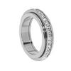 Pingyongchang Anxiety Rings Titanium Steel Spinner Fidget Band Rings for Women Ladies Cubic Zirconia Relieving Anxiety Wedding Promise Lucky Statement Rings-10 view 1