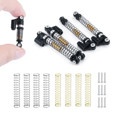 Que-T Metal 48mm RC Shocks Adjustable Long Shock Absorber for 1/24 Axial Scx24 AXI90081 C10 JLU CRC AXI00004 AXI00005 AXI00006 Crawler Car (Black)