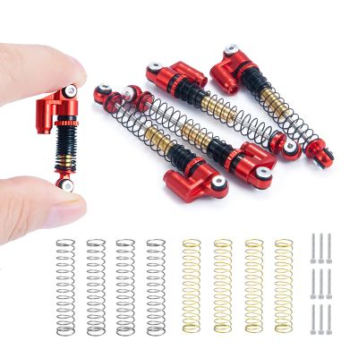 Que-T Metal 48mm RC Shocks Adjustable Long Shock Absorber for 1/24 Axial Scx24 AXI90081 C10 JLU CRC AXI00004 AXI00005 AXI00006 Crawler Car (Red)