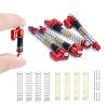 Que-T Metal 48mm RC Shocks Adjustable Long Shock Absorber for 1/24 Axial Scx24 AXI90081 C10 JLU CRC AXI00004 AXI00005 AXI00006 Crawler Car (Red) view 1