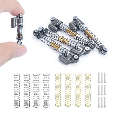 Que-T Metal 48mm RC Shocks Adjustable Long Shock Absorber for 1/24 Axial Scx24 AXI90081 C10 JLU CRC AXI00004 AXI00005 AXI00006 Crawler Car (Titanium)