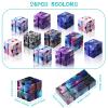 Sumind 24 Pieces Infinity Cube Fidget Toy Mini Blocks Cube Bulk Gadget Sensory Toy Hand Held Blocks Finger Gadget Gift for Adults Anxiety Stress Relief Game(Starry Style) view 2