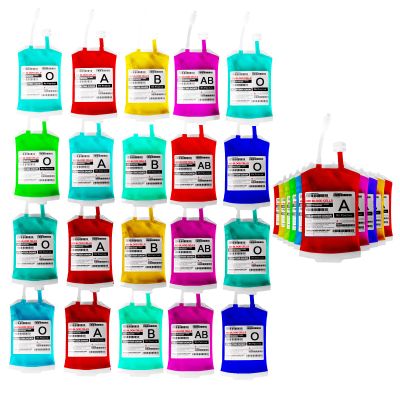 Meowtastic Blood Bags for Halloween Party Decorations - Reusable Halloween Blood Bag Drink Pouches with Syringe, IV Bags, Vampire Nurse Graduation Decoration Supplies - Pack of 50