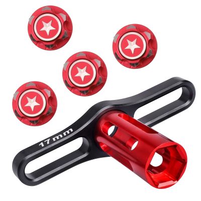 CrazyHobby 17mm Wheel Nuts 17mm Wheel Wrench Tool for Traxxas Maxx WideMaxx E Revo 2.0 Summit T Maxx RC Monster Truck Wheels Tires Red
