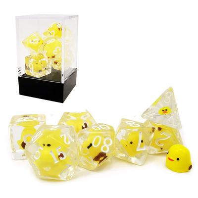 Bescon Yellow Chicken RPG Dice Set of 7, Novelty Chicken Polyhedral Game Dice Set