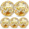 5 Pcs Inflatable Beach Balls, 16 Inch & 24 Inch Large Confetti Glitter Beach Balls, Sequins Clear Blow up Pool Balls Toys for Christmas Party Decorations 2026 New Year Birthday Summer Swimming Pool view 1
