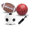 Soccer Basketball Football Small Sports Bouncy Balls with Hand Pump for Kids and Toddlers - (Pack of 3) 6-Inch Diameter Rubber Sport Ball Set for Fun Outdoors and Backyard Play view 1