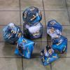 CiaraQ DND Polyhedral Dice Set with Dice Bag for Dungeons and Dragons RPG MTG Role Playing Table Games (Cyan Mixed White + Gold Font) view 2