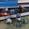 CiaraQ DND Polyhedral Dice Set with Dice Bag for Dungeons and Dragons RPG MTG Role Playing Table Games (Cyan Mixed White + Gold Font) view 3