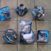 CiaraQ DND Polyhedral Dice Set with Dice Bag for Dungeons and Dragons RPG MTG Role Playing Table Games (Cyan Mixed White + Gold Font) view 4