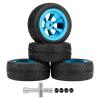 AllinRC 1/28 RC Drift Car Tires and Wheels Pre-glued Compatible with WLtoys K969 K989 P929 Kyosho Mini-Z Mini-Q (Blue) view 1