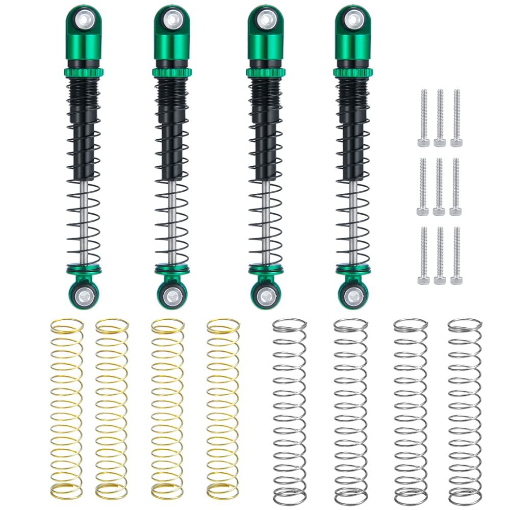 RC-Hub 4Pcs Aluminum RC Shock Absorber Damper 48mm for 1/24 Axial SCX24 90081 AXI00001 AXI00002 AXI00004 AXI00005 AXI00006 RC Crawler Car (Green)