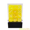Bescon 12mm 6 Sided Dice 36 in Brick Box, 12mm Six Sided Die (36) Block of Dice, Translucent Yellow with White Pips view 4