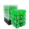 Bescon 12mm 6 Sided Dice 36 in Brick Box, 12mm Six Sided Die (36) Block of Dice, Translucent Green with White Pips view 1