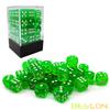 Bescon 12mm 6 Sided Dice 36 in Brick Box, 12mm Six Sided Die (36) Block of Dice, Translucent Green with White Pips view 2