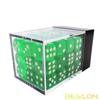 Bescon 12mm 6 Sided Dice 36 in Brick Box, 12mm Six Sided Die (36) Block of Dice, Translucent Green with White Pips view 3