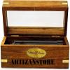 15" Hand Held Antique Black Finish Brass Telescope with Wood Box - Nautical Captain view 2