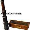 15" Hand Held Antique Black Finish Brass Telescope with Wood Box - Nautical Captain view 4