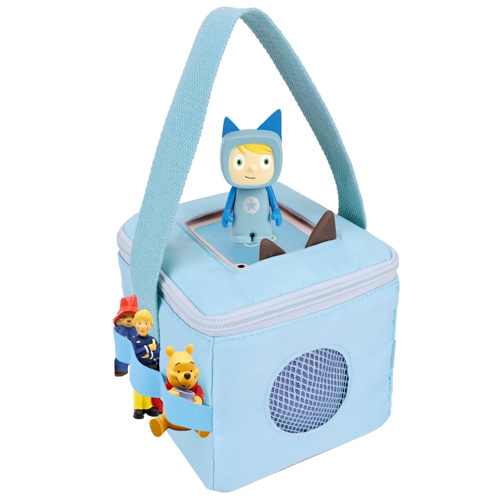 Annmore Carrying Case for Toniebox, Storage Organizer for Audio Player and Figures, Compatible with Version 1 and 2 (Blue)