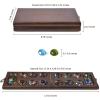 AMEROUS Wooden Mancala Board Game Set with 72+8 Bonus Multi Color Glass Stones - Folding Board - Mancala Instructions, Classic Family Board Game for Kids Adults, Tabletop Version view 3