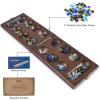 AMEROUS Wooden Mancala Board Game Set with 72+8 Bonus Multi Color Glass Stones - Folding Board - Mancala Instructions, Classic Family Board Game for Kids Adults, Tabletop Version view 4