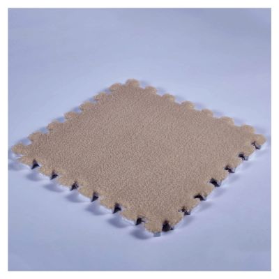 20 Pcs Interlocking Carpet Tiles,Plush Foam Floor Mat,Square Puzzle Mat,Climbing Mat Area Rugs for Home Playroom,20 Tiles/19.4 Sq.Ft,Camel