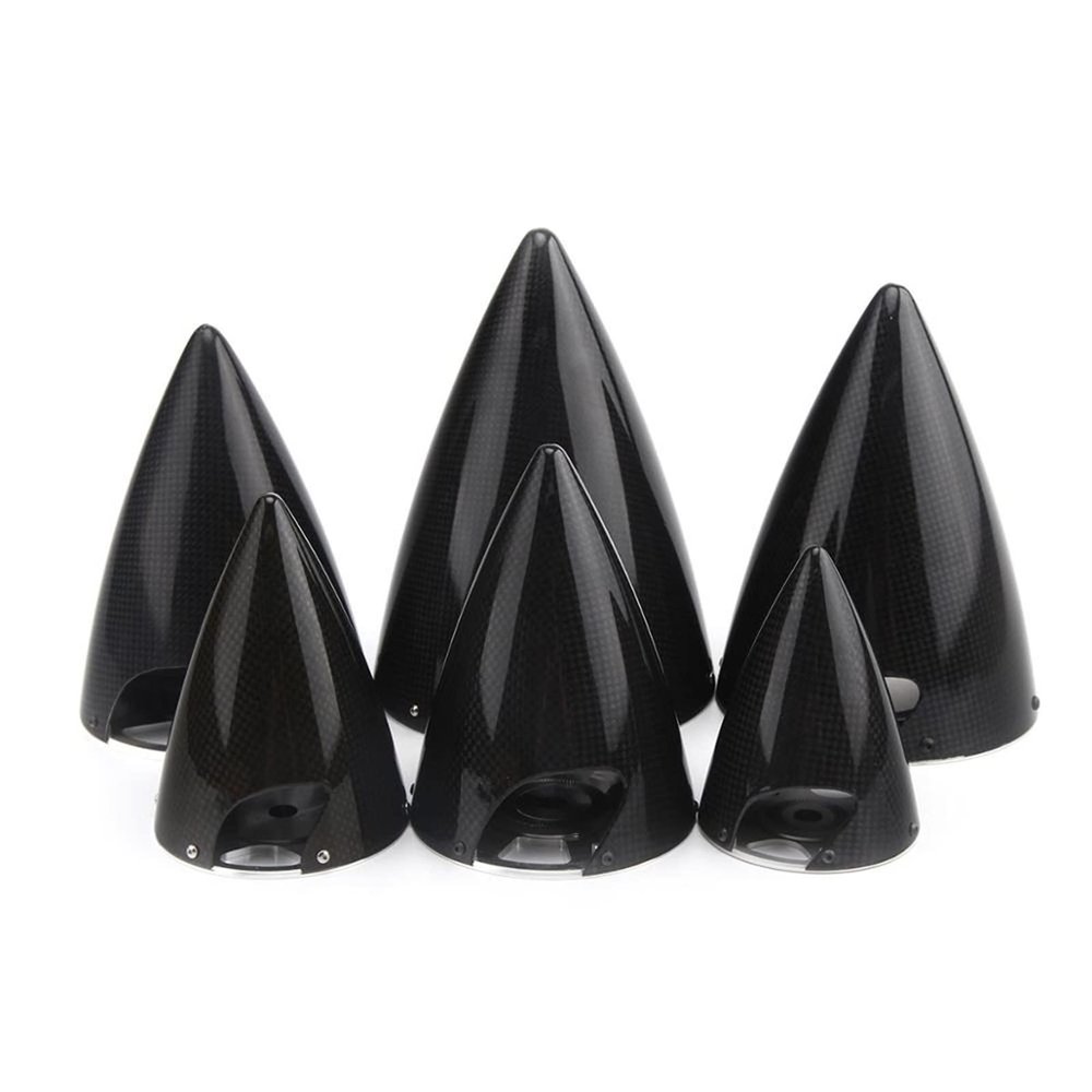 RC Gas Airplane Propeller Spinner Accessories, 3/4/5/6 inch Carbon Fiber Spinner 2-Blade Pointed Cone for RC Gasoline Aircraft Model (Color : 1 pc 4.5 inch)