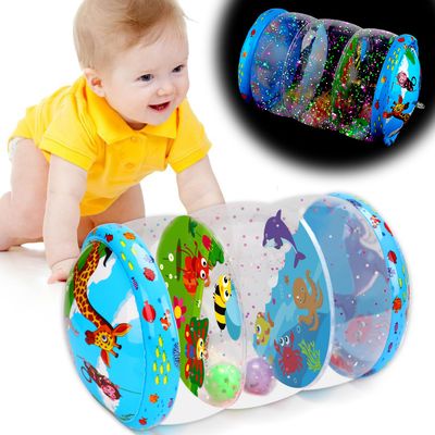 Crawling & Walking Baby Toys 6-12 Months Glowing Jumbo Inflatable Rolling Infant Toy 7 8 9 10 12-18 Month Old Tummy Time Development Toys for 1 2 Year Old Boy Girl Valentine Birthday Easter Gifts