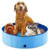 Foldable Dog Pet Pool Portable Pet Swimming Pool Collapsible Kiddie Pool for Dogs Cats and Kids Pet Puppy Bathing Tub,Slip-Resistant Pet Pool PVC Wading Pool for Outdoor & Indoor,Blue,47" x 12" view 1