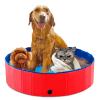 Foldable Dog Pet Pool Portable Pet Swimming Pool Collapsible Kiddie Pool for Dogs Cats and Kids Pet Puppy Bathing Tub,Slip-Resistant Pet Pool PVC Wading Pool for Outdoor & Indoor,Red,47" x 12" view 1