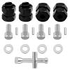 AllinRC Extended Wheel Hubs 7mm Hex Extension & Cross Wrench Upgrades for Axial SCX24 1/24 RC Crawler Car (Black) view 1