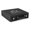 100 Piece Poker Chip Set with Personalized Case, Includes 2 Decks of Cards and 5 Dice, Laser Engraved Custom Faux Leather Poker Box (Black/Silver) view 2