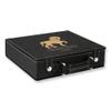100 Piece Poker Chip Set with Personalized Case, Includes 2 Decks of Cards and 5 Dice, Laser Engraved Custom Faux Leather Poker Box (Black/Gold) view 2