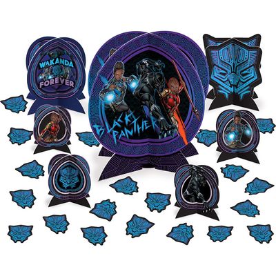 Black Panther Wakanda Forever Table Centerpiece Kit (27 Pc Set) - Marvel Action-Packed Decorations for Birthdays & Special Occasions