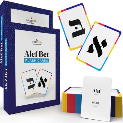 The Dreidel Company Alef Bet Flash Cards Aleph Beis Jewish Alphabet Flashcards (10-Pack)