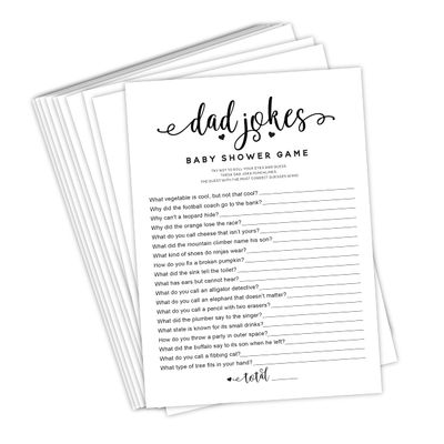 50 Pack Baby Shower Games - Fun Dad Joke Game - Great for Baby Shower, Baby Sprinkle, or Any Party!