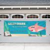 8ft Personalized Shark Birthday Party Garage Banner for Girls - Pink Shark 8 Ft. Banner view 1