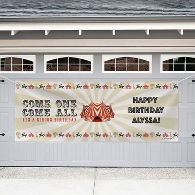 8ft Personalized Circus Birthday Giant Banner Party Decorations