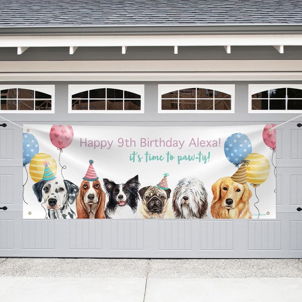 8ft Personalized Dog Birthday Giant Banner Party Decorations