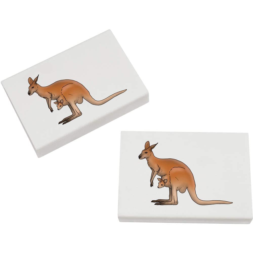 Azeeda 2 x 45mm 'Kangaroo & Joey' Erasers/Rubbers (ER00031392)