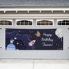 Personalized Galaxy Party Birthday Garage Banner - 8 Ft. - Spaced Themed Party Decorations view 1