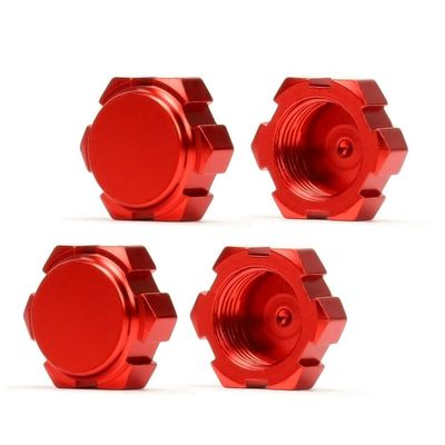 NA Alloy 17mm Hex Wheel Nuts (4 Pack) - Red, Industrial Grade, 1-Year Warranty - Compatible with Arrma 1/7 Felony, Infraction, Limitless Fireteam Mojave, 1/8 Typhon RC Cars