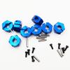 8 X Drive Wheel Hub Adapter 12mm Hex 7mm Thickness with Pins and Screws for RC 1/10 Slash 4x4 Hoss Stampede Rustler 4WD Upgrade Parts, Replacement for 1654 (Dark Blue) view 1